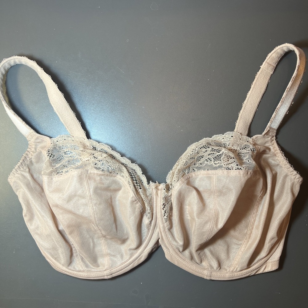 Panache Jasmine 36HH  Nude Balconette Underwire Semi Sheer Bra 6951‎